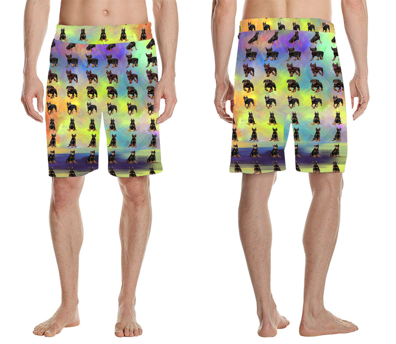 Paradise Wave Doberman Pinscher Dog All Over Print Men's Casual Shorts