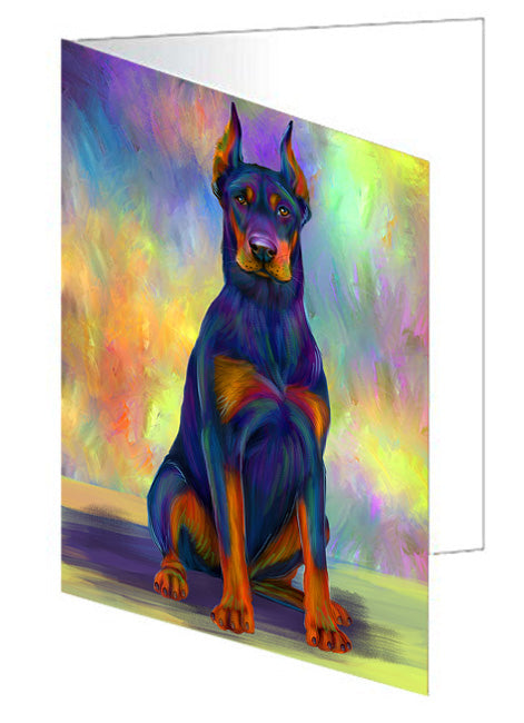 Paradise Wave Doberman Pinscher Dog Handmade Artwork Assorted Pets Greeting Cards and Note Cards with Envelopes for All Occasions and Holiday Seasons GCD72716
