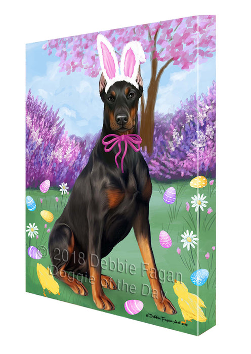Doberman Pinscher Dog Easter Holiday Canvas Wall Art CVS57864