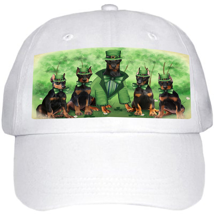 St. Patricks Day Irish Family Portrait Doberman Pinschers Dog Ball Hat Cap HAT50121