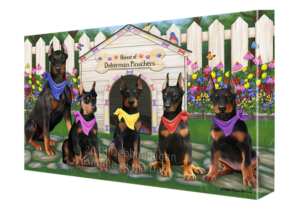Spring Dog House Doberman Pinschers Dog Canvas Wall Art CVS64591