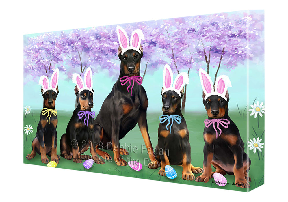 Doberman Pinschers Dog Easter Holiday Canvas Wall Art CVS57873
