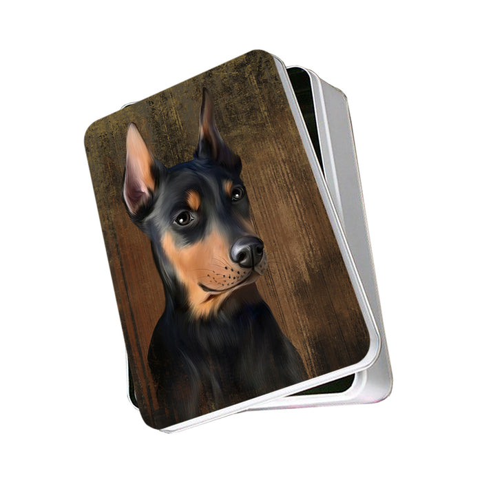 Rustic Doberman Pinscher Dog Photo Storage Tin PITN50403