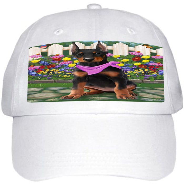 Spring Floral Doberman Pinscher Dog Ball Hat Cap HAT53349