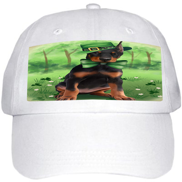 St. Patricks Day Irish Portrait Doberman Pinscher Dog Ball Hat Cap HAT50124