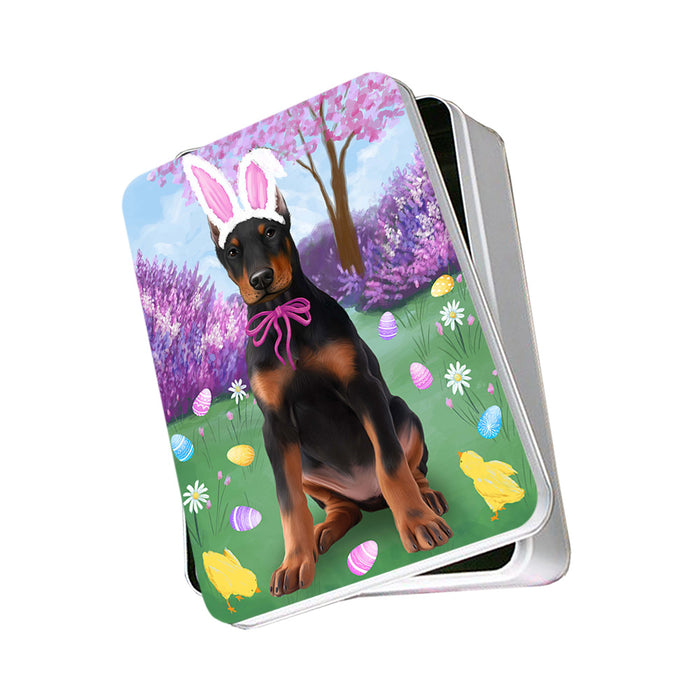 Doberman Pinscher Dog Easter Holiday Photo Storage Tin PITN49141