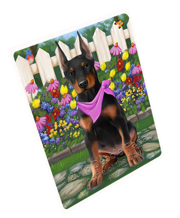 Spring Floral Doberman Pinscher Dog Large Refrigerator / Dishwasher Magnet RMAG58968