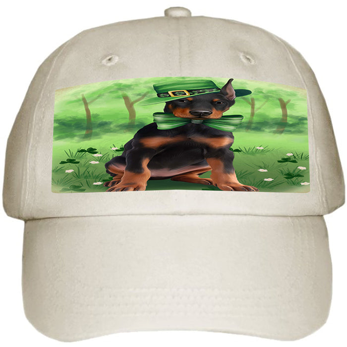 St. Patricks Day Irish Portrait Doberman Pinscher Dog Ball Hat Cap HAT50124