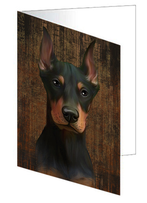 Rustic Doberman Pinscher Dog Handmade Artwork Assorted Pets Greeting Cards and Note Cards with Envelopes for All Occasions and Holiday Seasons GCD55241