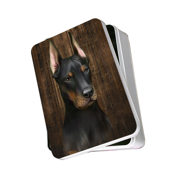 Rustic Doberman Pinscher Dog Photo Storage Tin PITN50405