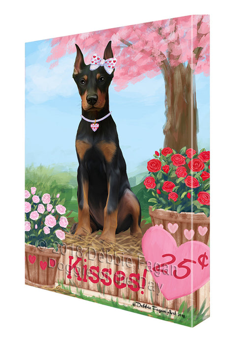 Rosie 25 Cent Kisses Doberman Pinscher Dog Canvas Print Wall Art Décor CVS124964