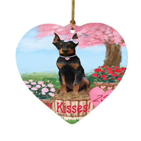 Rosie 25 Cent Kisses Doberman Pinscher Dog Heart Christmas Ornament HPOR56216