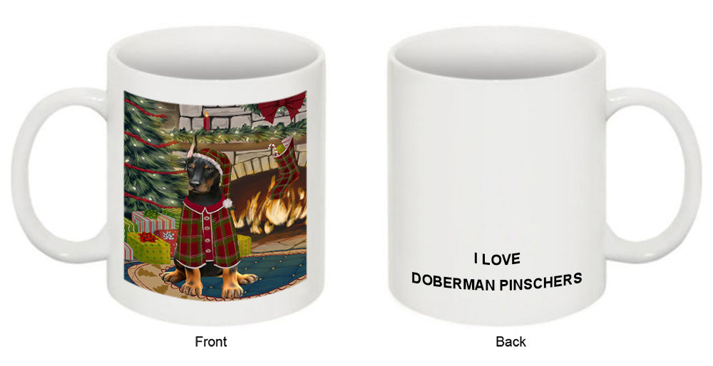 The Stocking was Hung Doberman Pinscher Dog Coffee Mug MUG50698