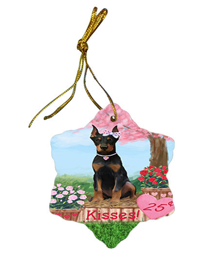 Rosie 25 Cent Kisses Doberman Pinscher Dog Star Porcelain Ornament SPOR56216