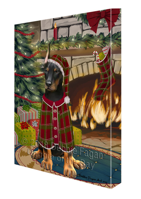 The Stocking was Hung Doberman Pinscher Dog Canvas Print Wall Art Décor CVS117629