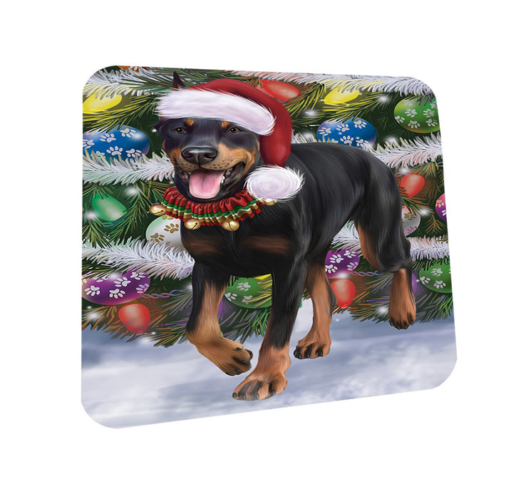Trotting in the Snow Doberman Pinscher Dog Coasters Set of 4 CST55394