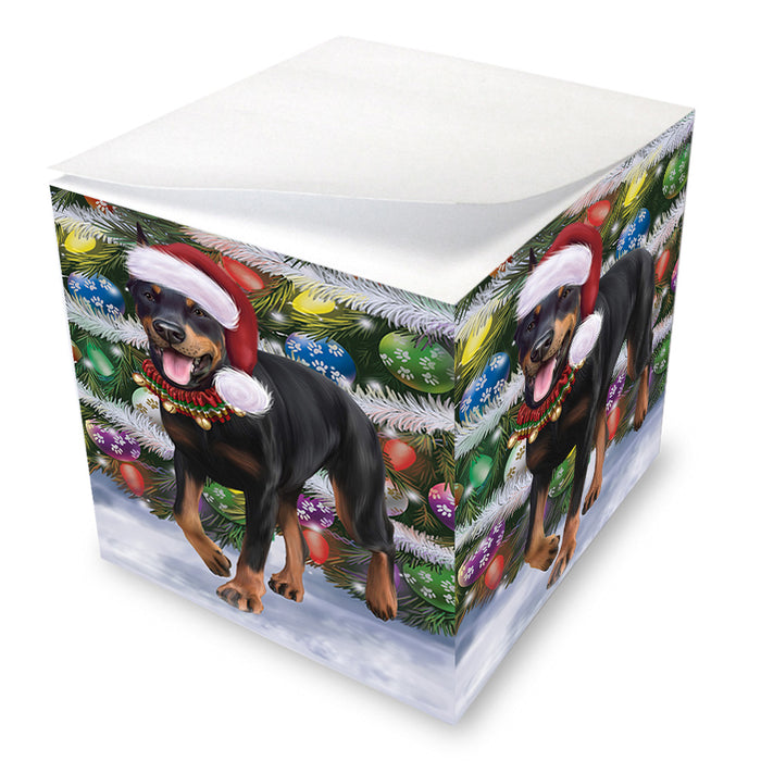 Trotting in the Snow Doberman Pinscher Dog Note Cube NOC53782