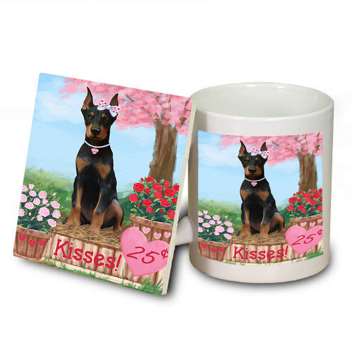 Rosie 25 Cent Kisses Doberman Pinscher Dog Mug and Coaster Set MUC55852