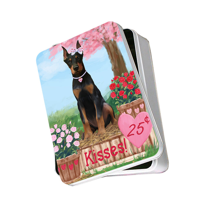 Rosie 25 Cent Kisses Doberman Pinscher Dog Photo Storage Tin PITN55803