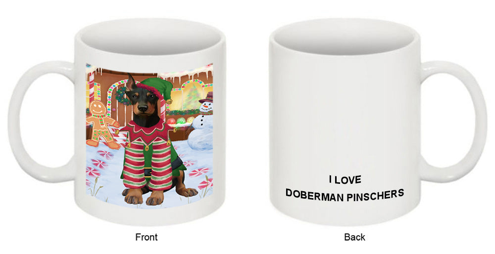 Christmas Gingerbread House Candyfest Doberman Pinscher Dog Coffee Mug MUG51724