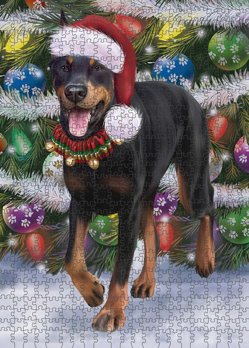 Trotting in the Snow Doberman Pinscher Dog Puzzle with Photo Tin PUZL89948