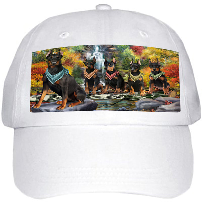 Scenic Waterfall Doberman Pinschers Dog Ball Hat Cap HAT59367