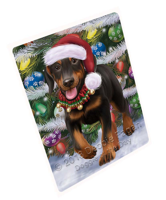 Trotting in the Snow Doberman Pinscher Dog Cutting Board C71448