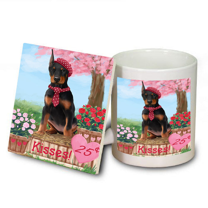 Rosie 25 Cent Kisses Doberman Pinscher Dog Mug and Coaster Set MUC55853