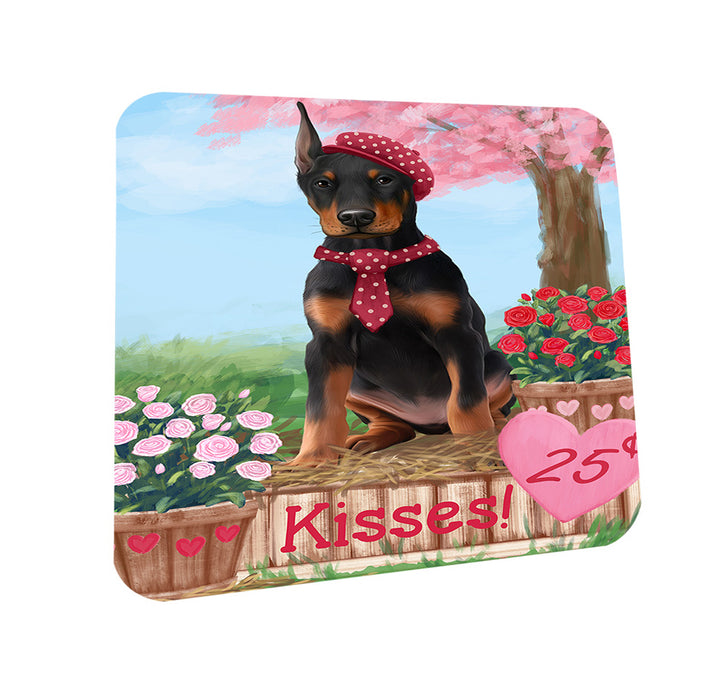 Rosie 25 Cent Kisses Doberman Pinscher Dog Coasters Set of 4 CST55819
