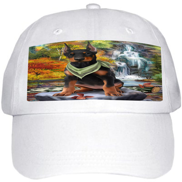 Scenic Waterfall Doberman Pinscher Dog Ball Hat Cap HAT59370