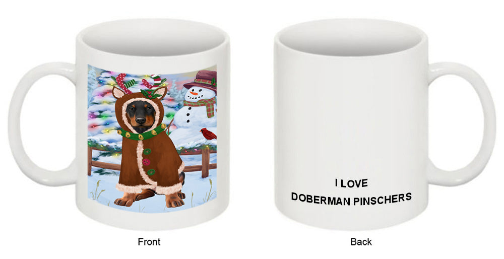 Christmas Gingerbread House Candyfest Doberman Pinscher Dog Coffee Mug MUG51725
