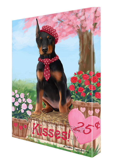 Rosie 25 Cent Kisses Doberman Pinscher Dog Canvas Print Wall Art Décor CVS124973