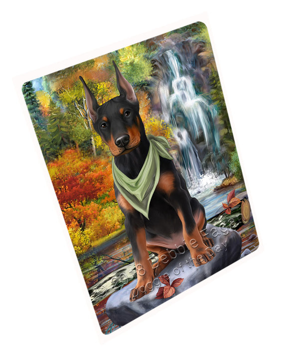 Scenic Waterfall Doberman Pinscher Dog Large Refrigerator / Dishwasher Magnet RMAG71772