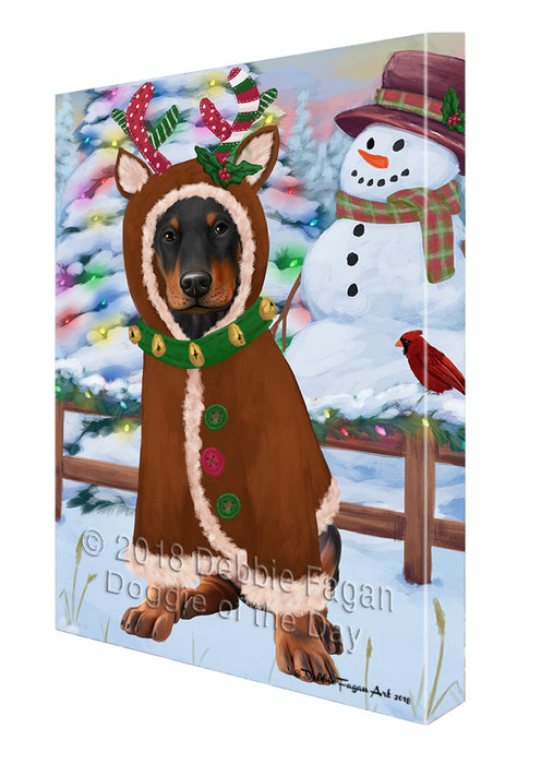 Christmas Gingerbread House Candyfest Doberman Pinscher Dog Canvas Print Wall Art Décor CVS129167