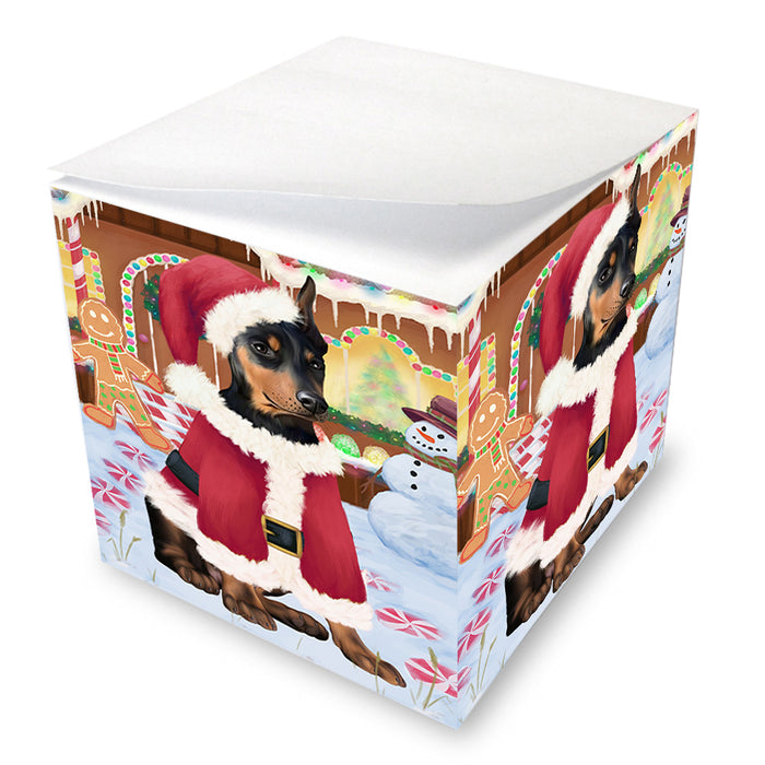 Christmas Gingerbread House Candyfest Doberman Pinscher Dog Note Cube NOC54400
