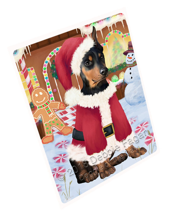 Christmas Gingerbread House Candyfest Doberman Pinscher Dog Magnet MAG74123 (Small 5.5" x 4.25")