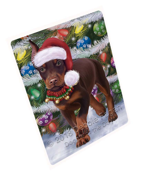 Trotting in the Snow Doberman Pinscher Dog Cutting Board C71451