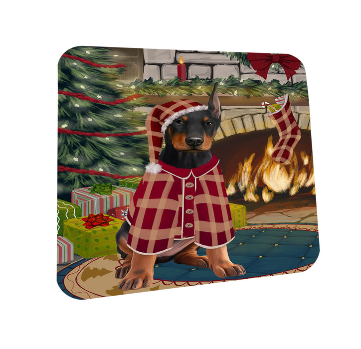 The Stocking was Hung Doberman Pinscher Dog Coasters Set of 4 CST55260