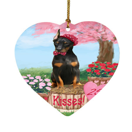 Rosie 25 Cent Kisses Doberman Pinscher Dog Heart Christmas Ornament HPOR56218