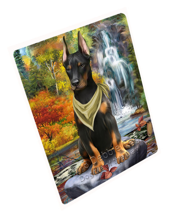 Scenic Waterfall Doberman Pinscher Dog Magnet Mini (3.5" x 2") MAG59889