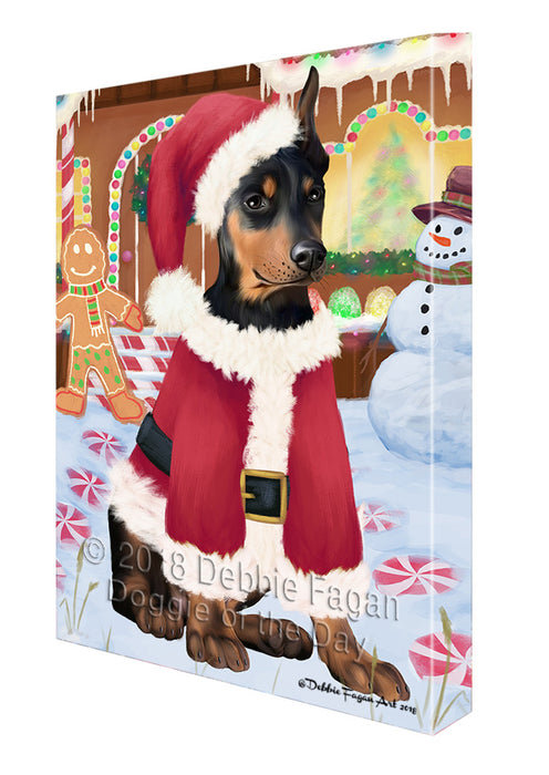 Christmas Gingerbread House Candyfest Doberman Pinscher Dog Canvas Print Wall Art Décor CVS129176