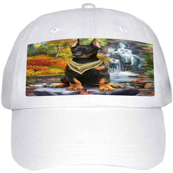 Scenic Waterfall Doberman Pinscher Dog Ball Hat Cap HAT59373