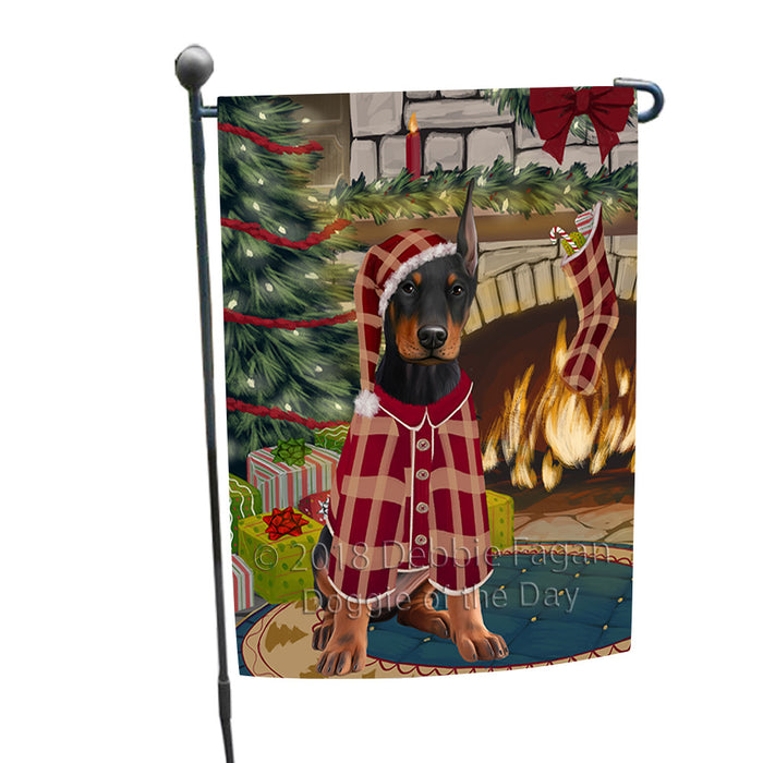 The Stocking was Hung Doberman Pinscher Dog Garden Flag GFLG55595
