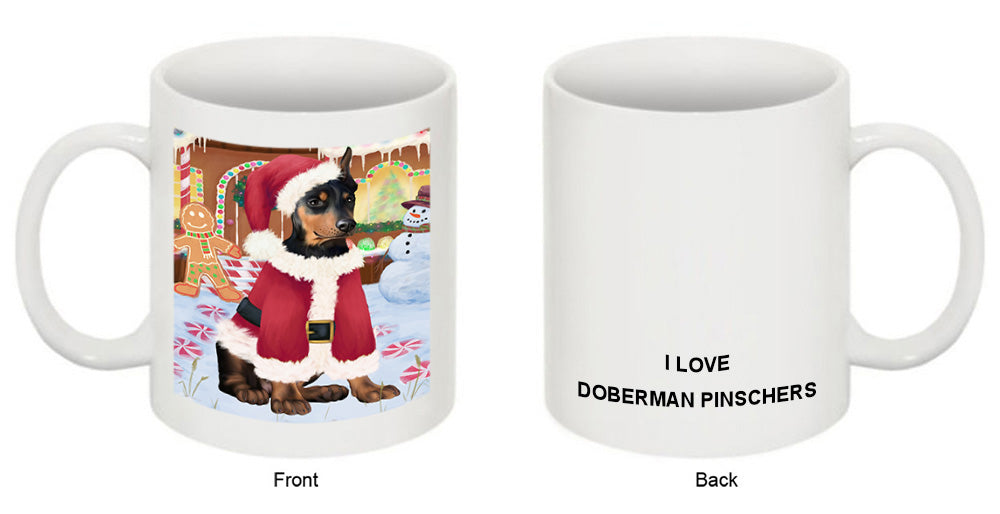 Christmas Gingerbread House Candyfest Doberman Pinscher Dog Coffee Mug MUG51726