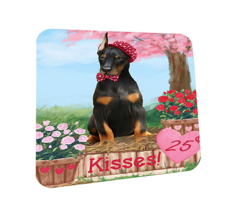 Rosie 25 Cent Kisses Doberman Pinscher Dog Coasters Set of 4 CST55820