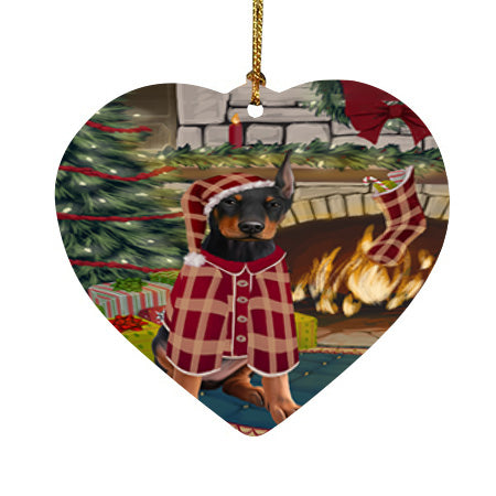 The Stocking was Hung Doberman Pinscher Dog Heart Christmas Ornament HPOR55658
