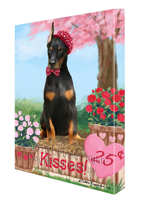 Rosie 25 Cent Kisses Doberman Pinscher Dog Canvas Print Wall Art Décor CVS124982