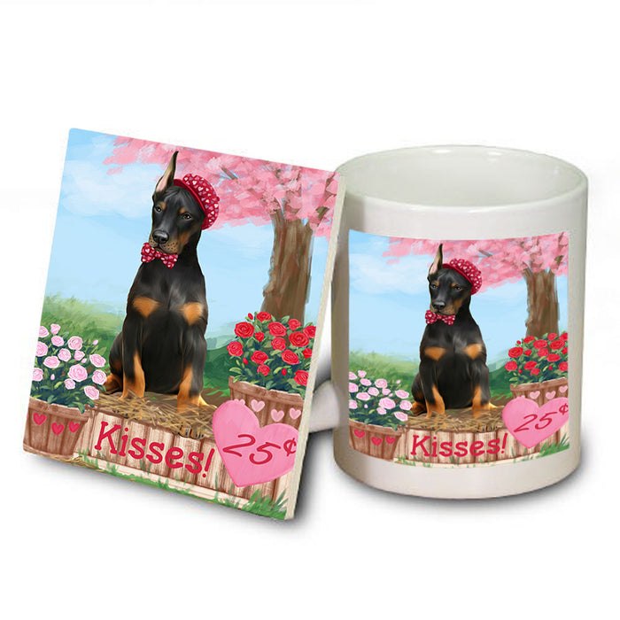 Rosie 25 Cent Kisses Doberman Pinscher Dog Mug and Coaster Set MUC55854