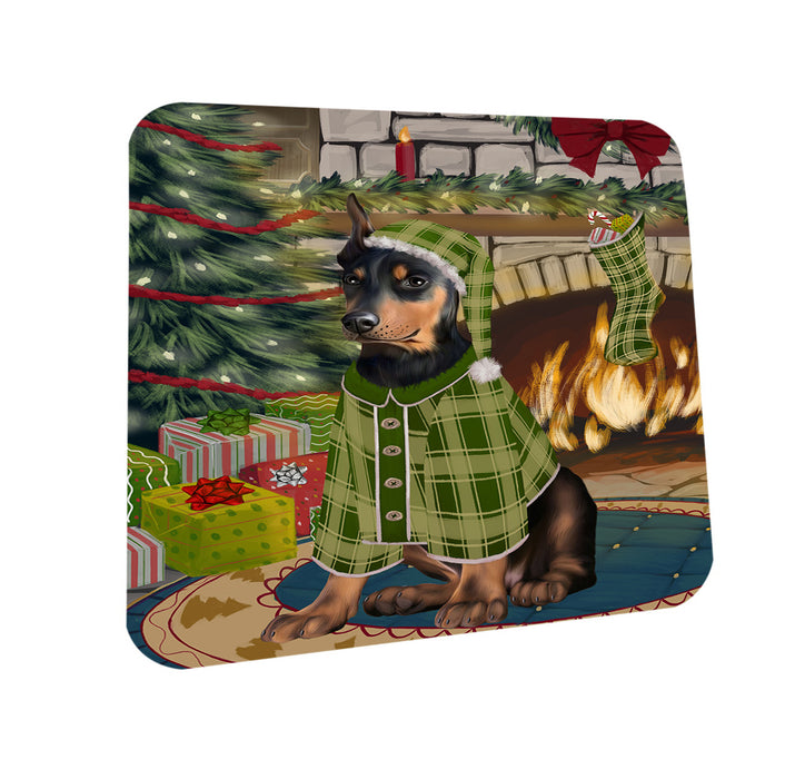 The Stocking was Hung Doberman Pinscher Dog Coasters Set of 4 CST55261