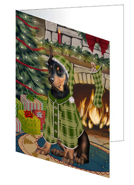 The Stocking was Hung Bernese Mountain Dog Handmade Artwork Assorted Pets Greeting Cards and Note Cards with Envelopes for All Occasions and Holiday Seasons GCD70139